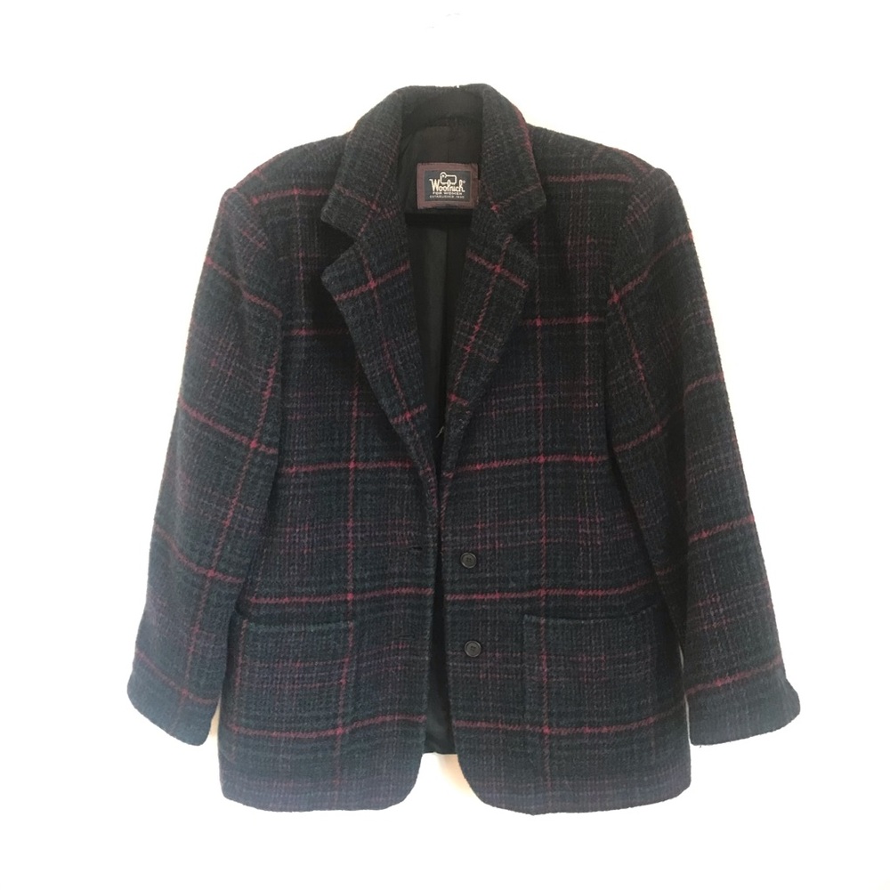 Woolrich Plaid Wool Mohair Blazer Jacket